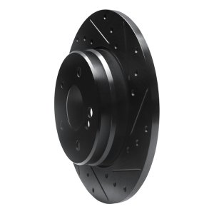 Mercedes-Benz E320 Brake Rotor (1) - Rear Right - R1 Concepts - Drilled & Slotted - Black - `98-`03